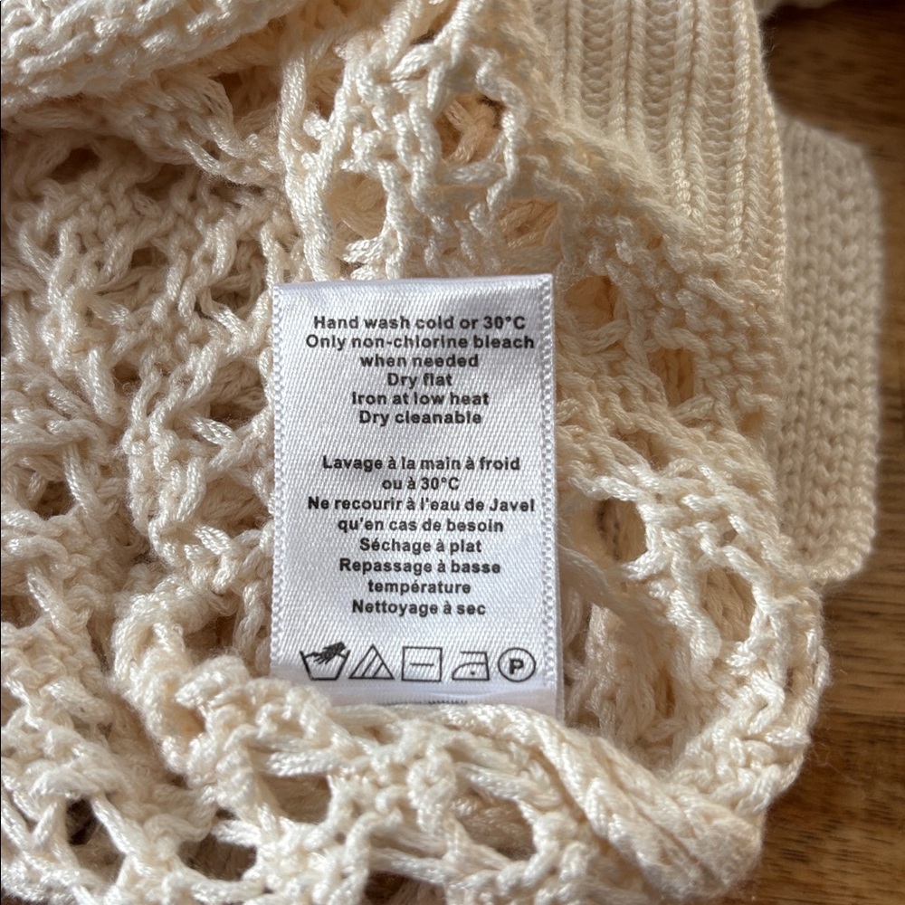 Spiritual Gangster Open Knit Cardigan Cream Cottagecore Lightweight Layering - Picture 14 of 14